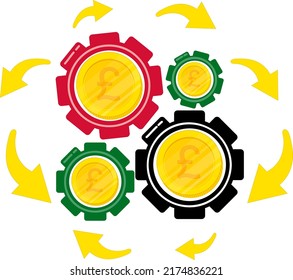 Sudan vector hand drawn flag, Sudanese pound, Sudan Information Gear Finance