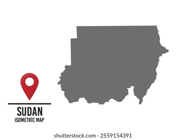 Sudan vector map illustration, country map with markings. vector illustration.	
