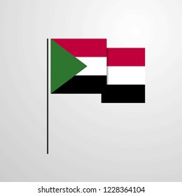 Sudan waving Flag design vector