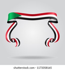 Sudan wavy flag abstract background. Vector illustration.