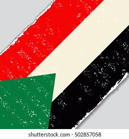 Sudanese grunge flag diagonal background. Vector illustration.