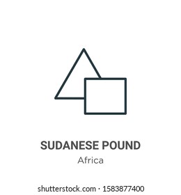 Sudanese pound outline vector icon. Thin line black sudanese pound icon, flat vector simple element illustration from editable africa concept isolated on white background