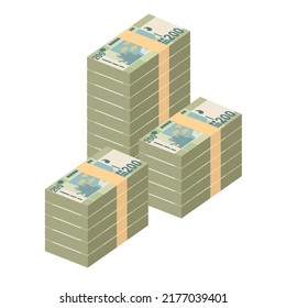 Sudanese Pound Vector Illustration. Sudan money set bundle banknotes. Paper money 200 SDG. Flat style. Isolated on white background. Simple minimal design.
