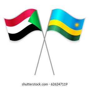 Sudanese Rwandan Crossed Flags Sudan Combined Stock Vector (Royalty ...