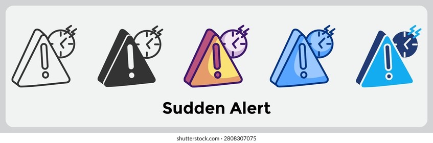 Sudden Alert icon for illustrating rapid awareness systems, immediate attention shift, and emergency response activation. Line, Filled, Color, Blue, Dualtone style.