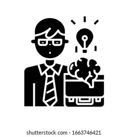 Sudden idea black icon, concept illustration, vector flat symbol, glyph sign.