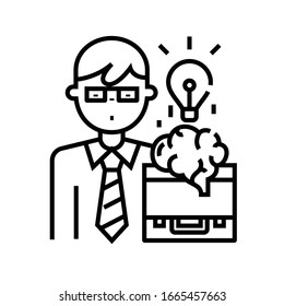 Sudden idea line icon, concept sign, outline vector illustration, linear symbol.