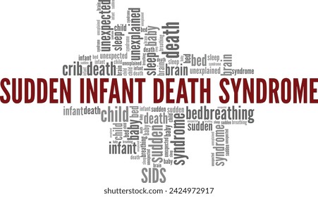 Sudden Infant Death Syndrome SIDS word cloud conceptual design isolated on white background.