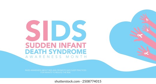 Sudden Infant death syndrome SIDS awareness month is observed every year on October. Medical Healthcare Awareness concept. background, placard, banner template Vector illustration design.
