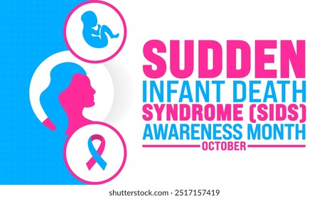 Sudden Infant Death Syndrome SIDS Awareness Month background or banner design template is observed every year in October. Holiday concept. Template for card, poster, placard, template. eps 10