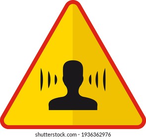 Sudden loud noise Concept, sound pollution, Vector Icon Design, Yellow triangle warning signs, regulatory and guide symbol on white background, Modern traffic signal stock illustration