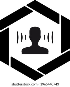 Sudden loud noise Concept, sound pollution Vector Icon Design, Black Hexagonal warning signs, Safety Label and Hazard symbol on white background, Caution or Notice signage stock illustration