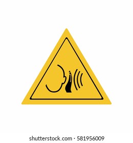 Sudden loud noise sign vector design isolated on white background
