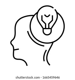 Sudden thought line icon, concept sign, outline vector illustration, linear symbol.