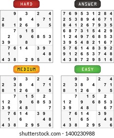 Sudoku with the answer vector set 12