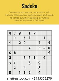 Sudoku Educational Sheet. Primary module for Numerical Ability. 5-6 years old. Educational Sheets Series