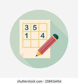 Sudoku flat icon with long shadow,eps10