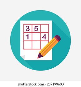 Sudoku flat icon with long shadow,eps10