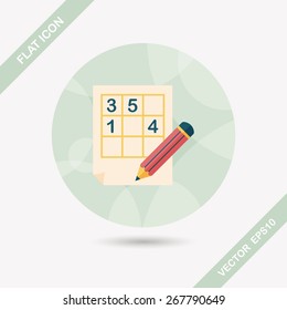 Sudoku flat icon with long shadow,eps10