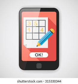 Sudoku flat icon with long shadow,eps10