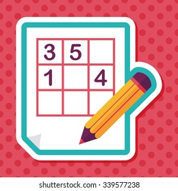 Sudoku flat icon with long shadow,eps10