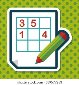Sudoku flat icon with long shadow,eps10