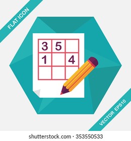 Sudoku flat icon with long shadow,eps10