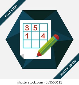 Sudoku flat icon with long shadow,eps10