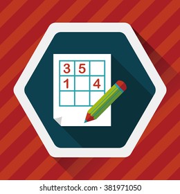 Sudoku flat icon with long shadow,eps10