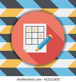 Sudoku flat icon with long shadow,eps10