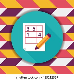 Sudoku flat icon with long shadow,eps10
