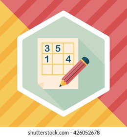 Sudoku flat icon with long shadow,eps10
