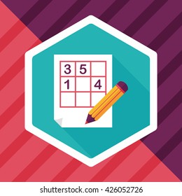 Sudoku flat icon with long shadow,eps10