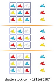  Sudoku game, pictures for children, easy level, education game for kids, preschool worksheet activity,