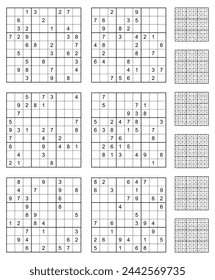 Sudoku game set with answers