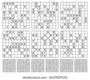 Sudoku game set with answers