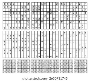 Jogo de Sudoku com respostas Medium Difficult.