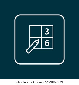 Sudoku icon line symbol. Premium quality isolated logic element in trendy style.
