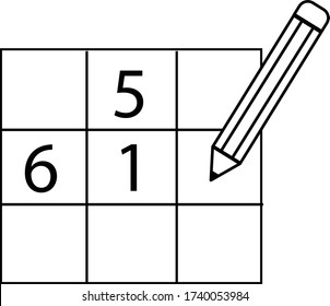 sudoku icon on white background. flat style. sudoku game puzzle symbol.   