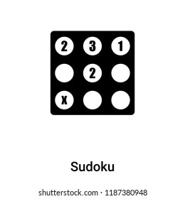 Sudoku icon vector isolated on white background, logo concept of Sudoku sign on transparent background, filled black symbol