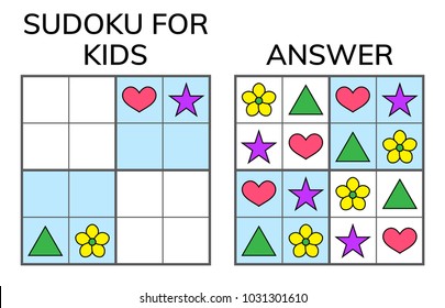 Sudoku. Kids and adult mathematical mosaic. Magic square. Logic puzzle game. Digital rebus. Vector illustration