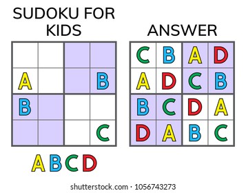 Sudoku. Kids and adult mathematical mosaic. Magic square. Logic puzzle game. Digital rebus. Vector illustration