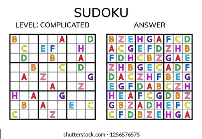 Sudoku. Kids and adult mathematical mosaic. Magic square. Logic puzzle game. Digital rebus. Vector illustration