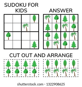 Sudoku. Kids and adult mathematical mosaic. Magic square. Logic puzzle game. Digital rebus. Vector illustration
