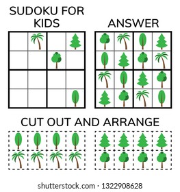 Sudoku. Kids and adult mathematical mosaic. Magic square. Logic puzzle game. Digital rebus. Vector illustration