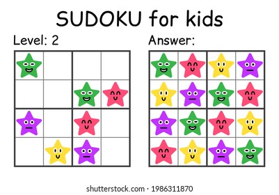 Sudoku. Kids and adult mathematical mosaic. Kids game. Magic square. Logic puzzle game. Digital rebus. Vector illustration