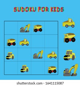 Sudoku for kids.Game for preschool kids,training logic. EPS10 illustration.