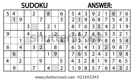 Sudoku Logic Puzzle Game Vector Logic Stock Vector (Royalty Free