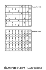 sudoku puzzle game and answer hard level for adult