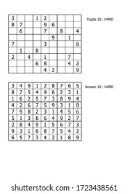 sudoku puzzle game and answer hard level for adult